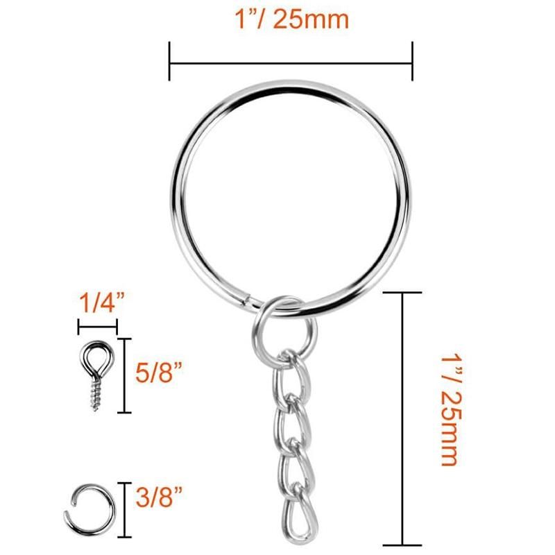 Keychain Rings Jewelry With Chain And Screw Eye Pins Bulk For Crafts DIY  Silver Keyring Making Accessories301s From Kiki2, $7.07